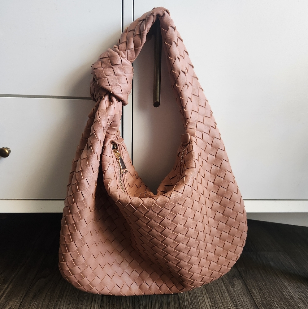 Urban Expressions Pink Woven Hobo Bag